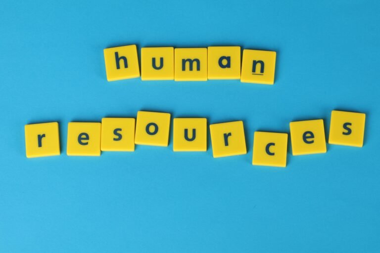 Human Resources spelled out with letter tiles