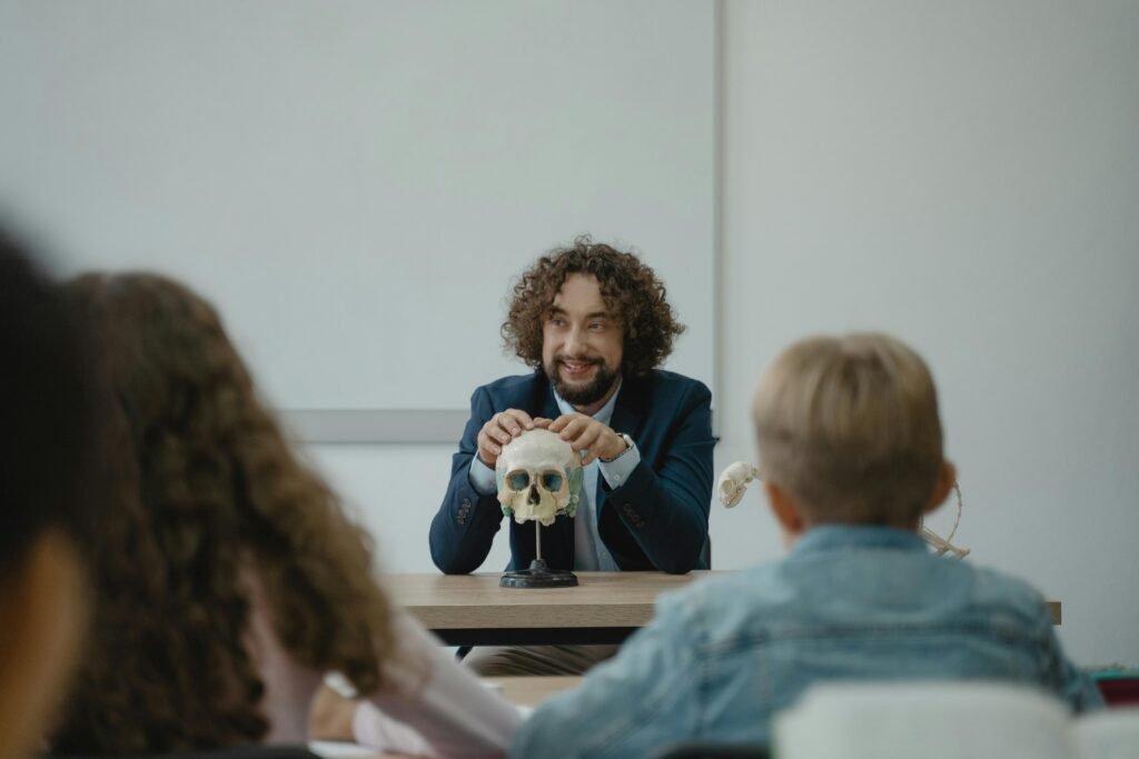 Teacher in front of class