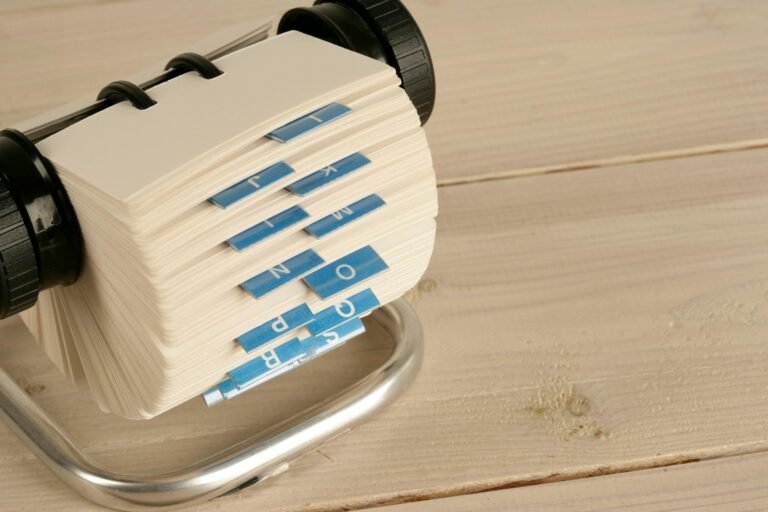 Rolodex Directory with school related information.