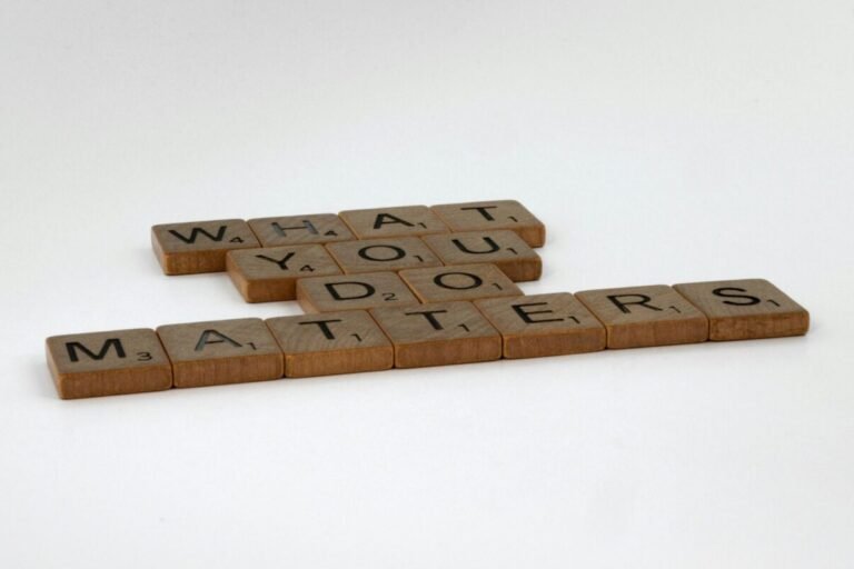 "What you do matters" spelled out with tiles.