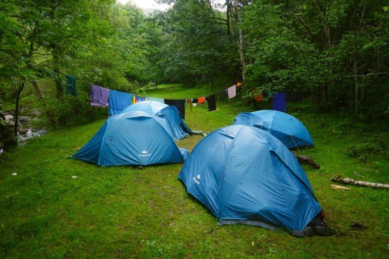 Tents in a field for summer camp.