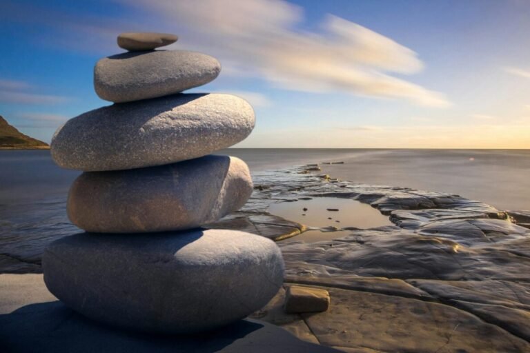 Rocks stacked in a way to induce calm and reduce nerves.