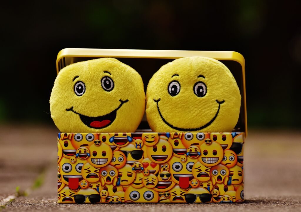Plush toys showing feelings and emotions.